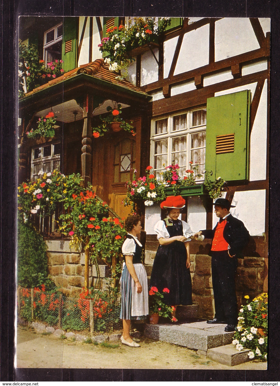 198o * BLUMEN- UND WEINORT SASBACHWALDEN * BAUERNHAUS MIT TRACHTENPAAR **!! - Sasbach