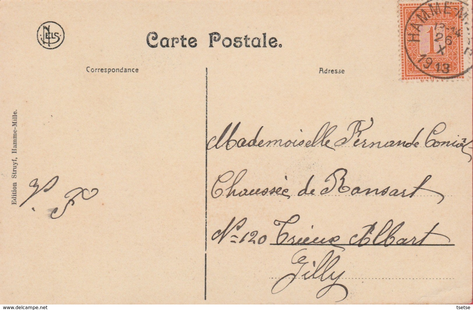 Hamme-Mille - Descente Vers Le Village ... Meules De Foin - 1913 ( Voir Verso ) - Beauvechain