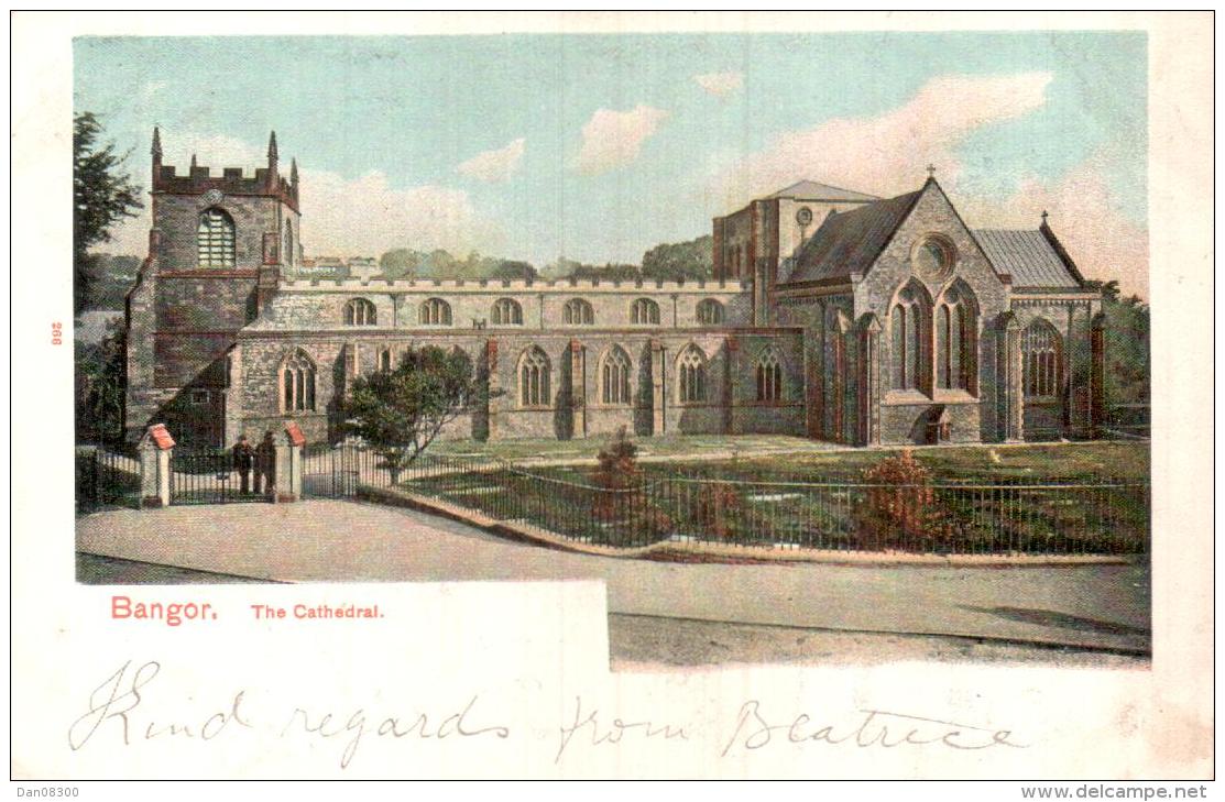 PAYS DE GALLES BANGOR THE CATHEDRAL CIRCULEE 1904 - Caernarvonshire