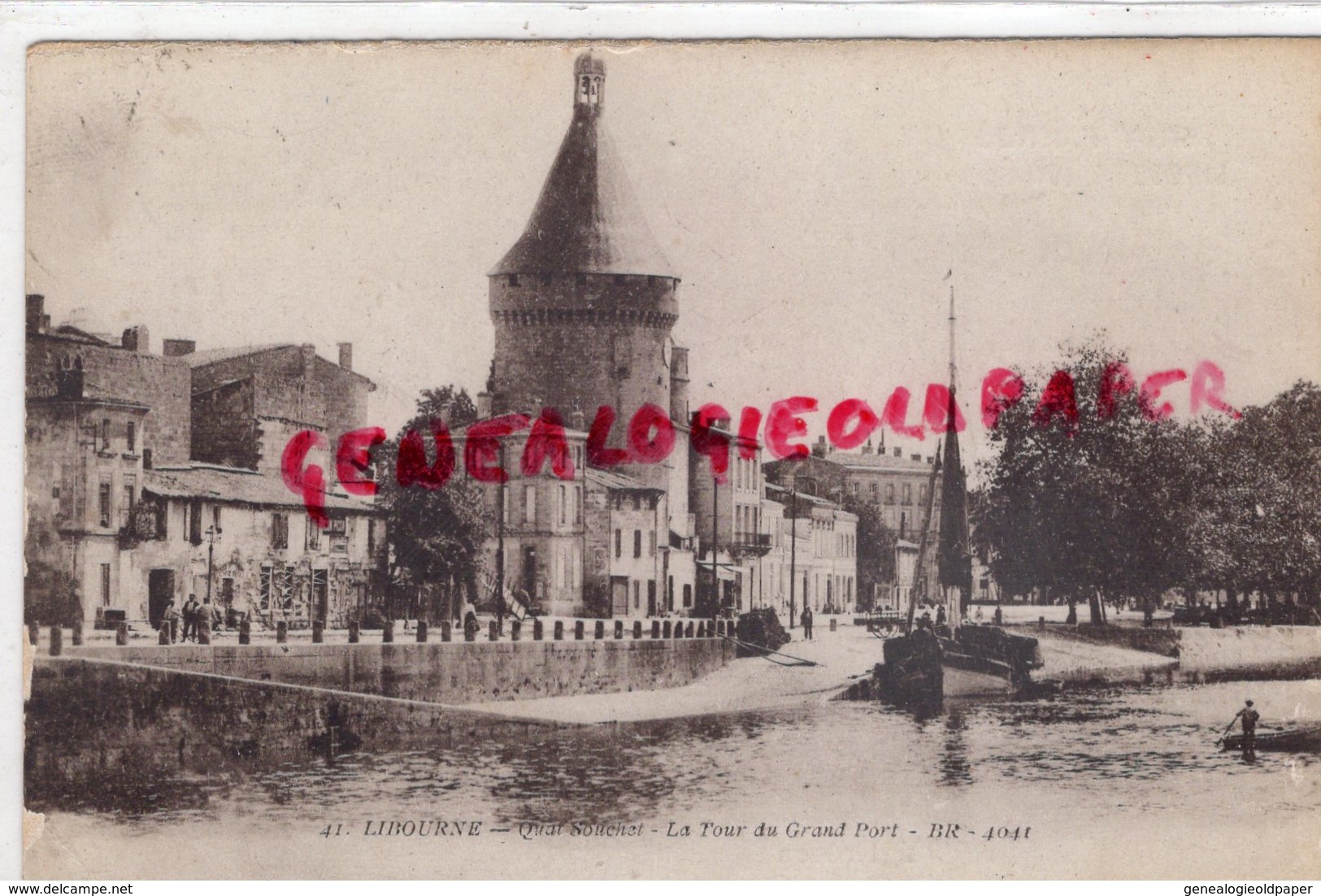 33 - LIBOURNE- QUAI SOUCHET  LA TOUR DU GRAND PORT - SABY FRERES 1933 - Libourne