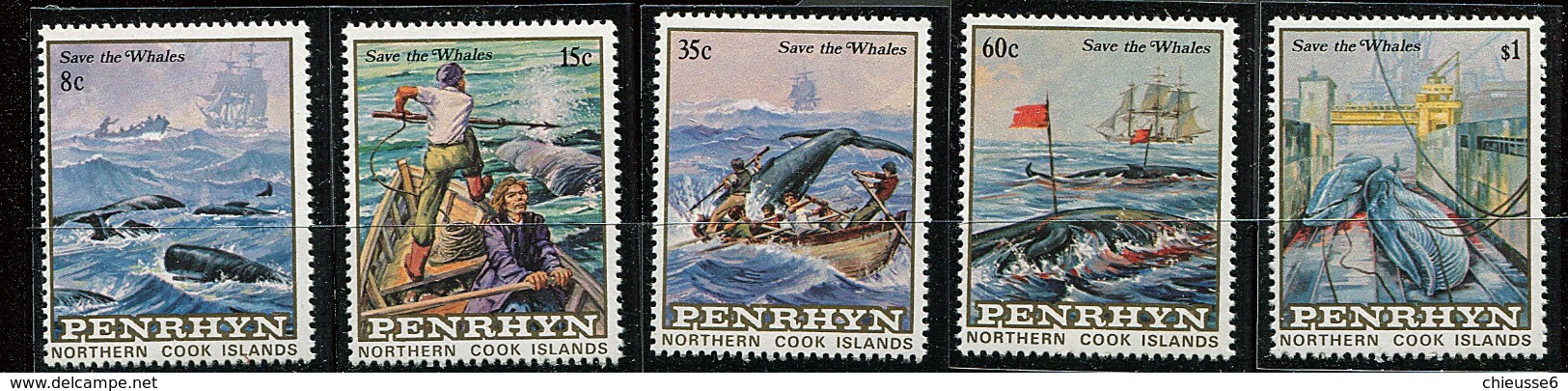 Penrhyn ** N° 232 à 236 - Protection Des Baleines - Penrhyn