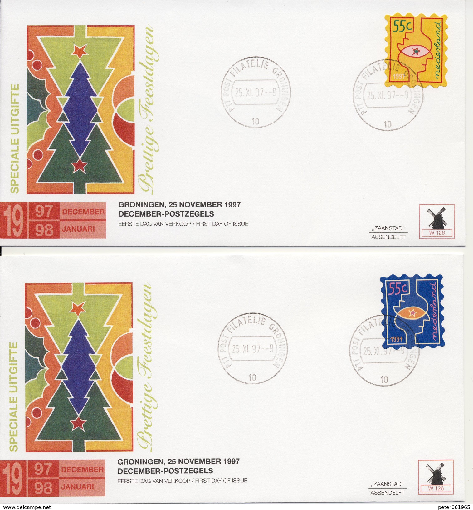 6 X Philato FDC W126 (1 Zegel Per Envelop) - Blanco / Open Klep - FDC