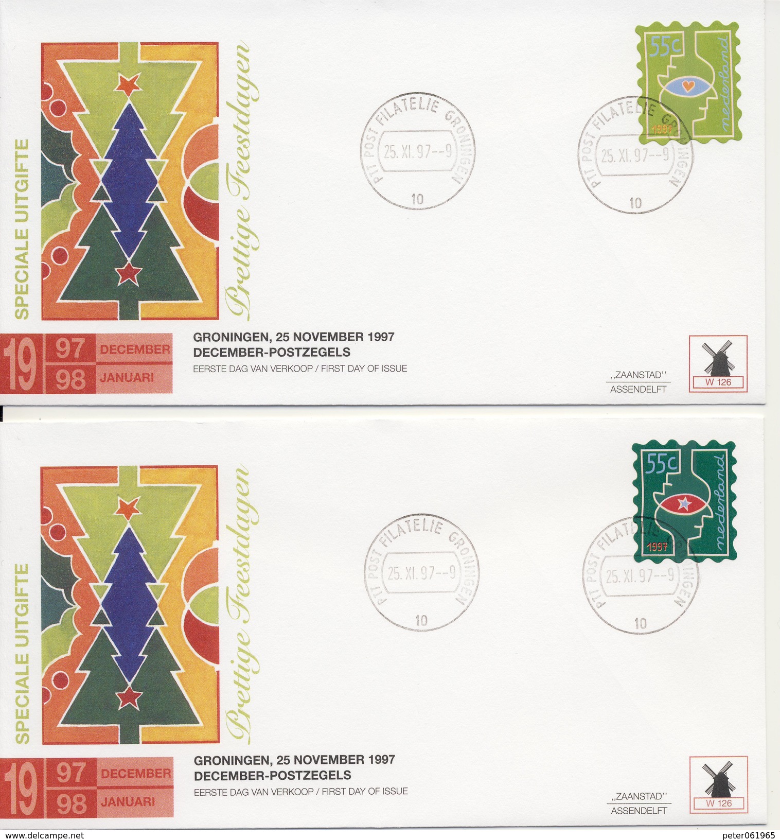 6 X Philato FDC W126 (1 Zegel Per Envelop) - Blanco / Open Klep - FDC