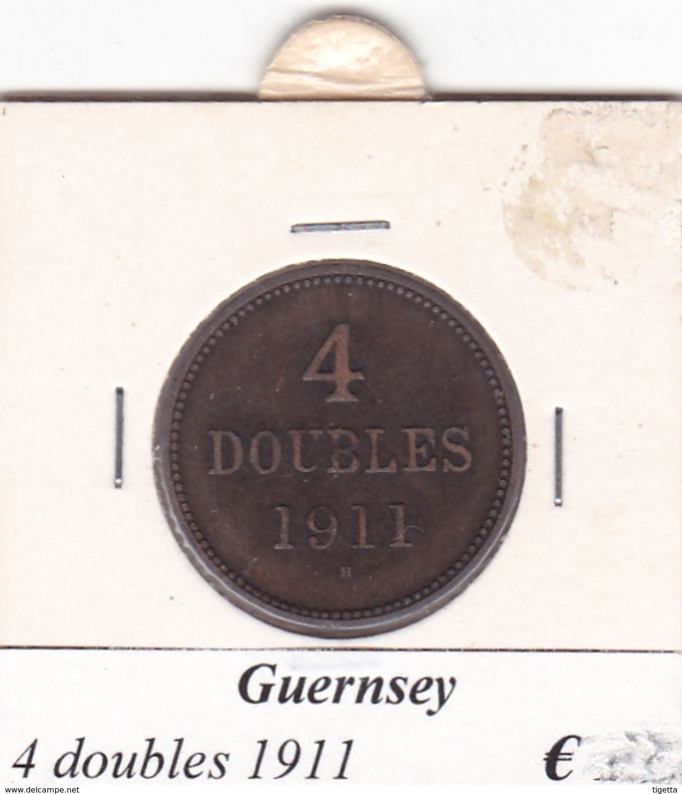 GUERNESEY  4 DOUBLES  ANNO 1911  COME DA FOTO - Guernesey