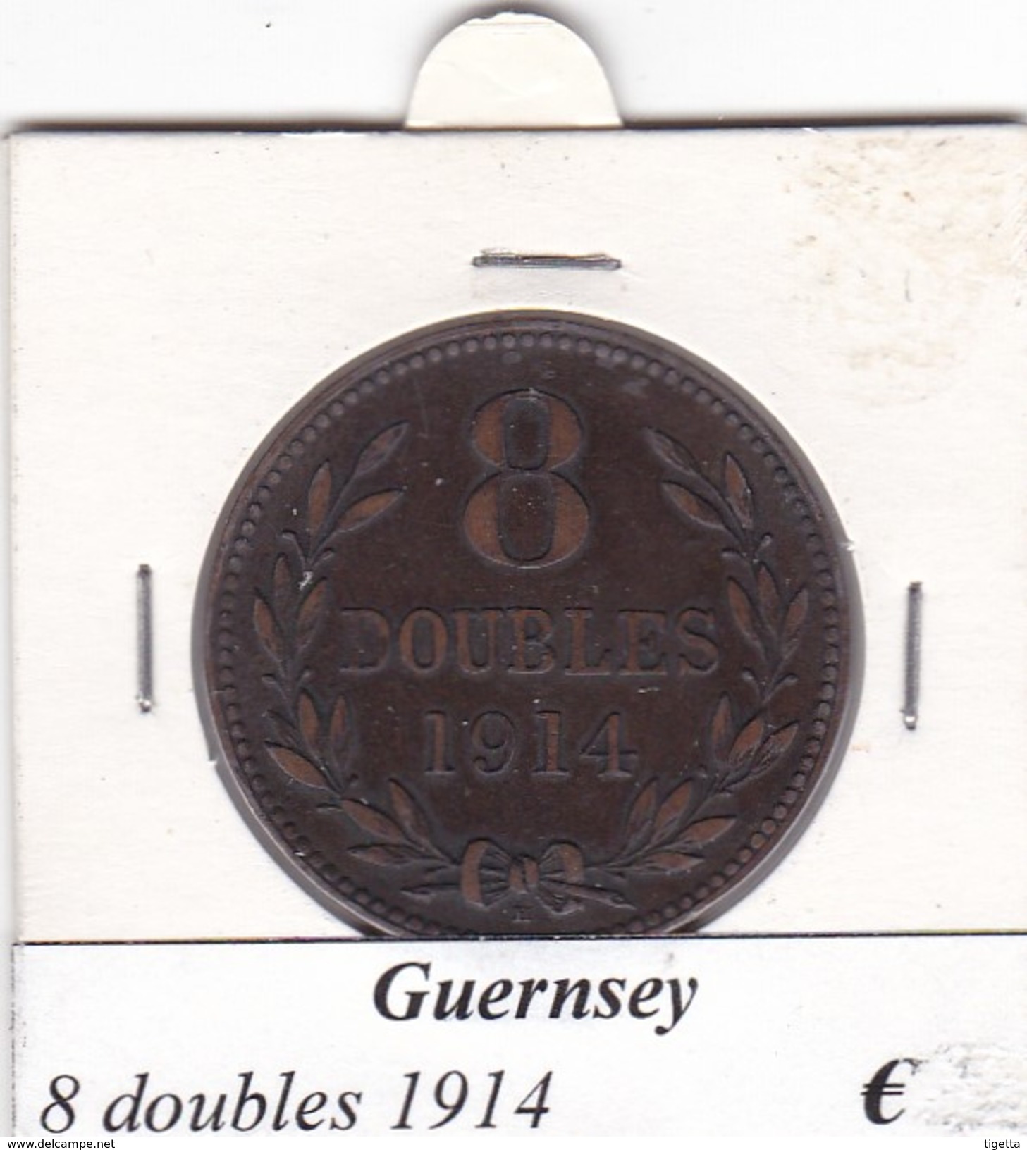 GUERNESEY  8 DOUBLES  ANNO 1914  COME DA FOTO - Guernsey