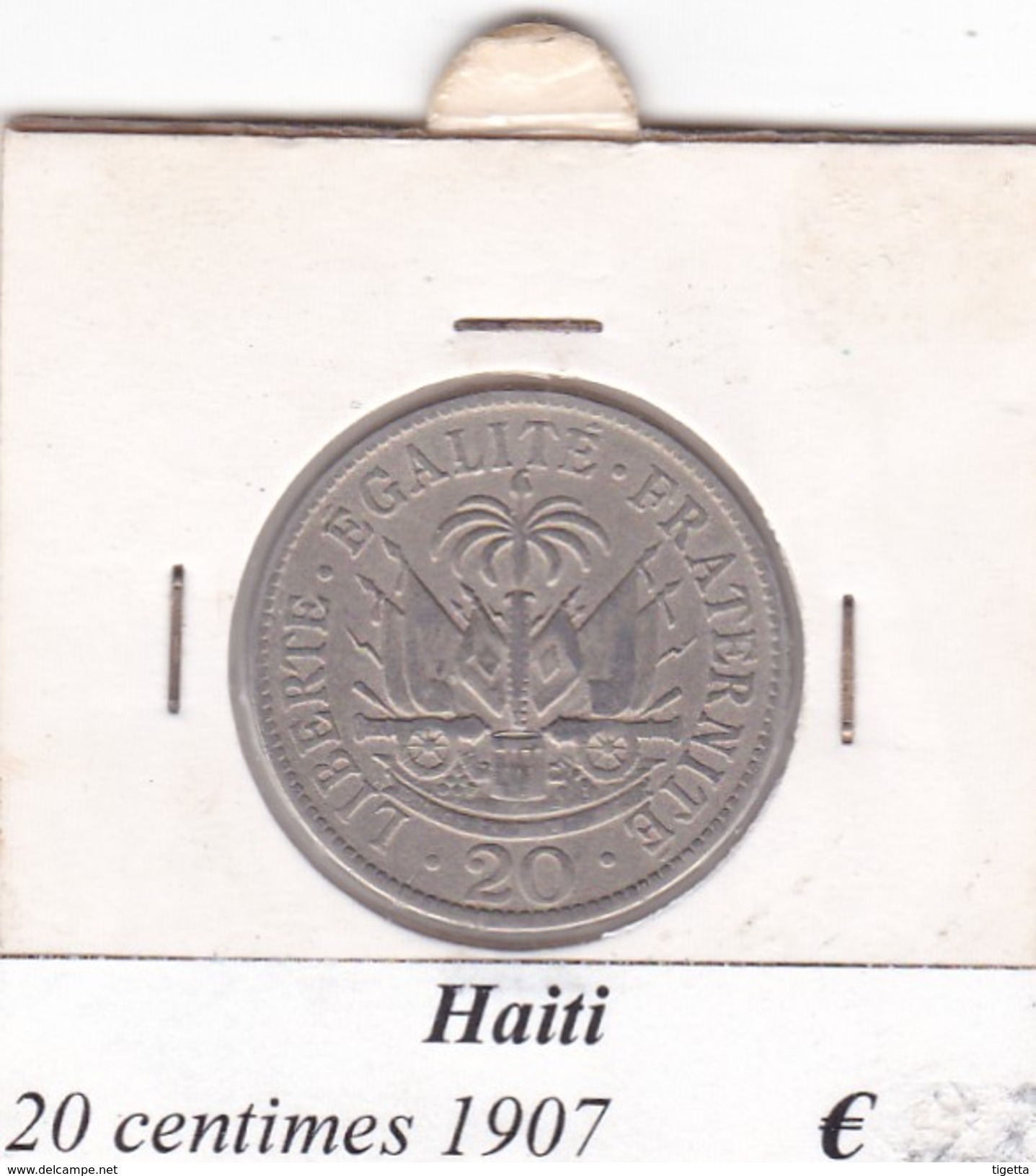 HAITI   20 CENTIMES  ANNO 1907  COME DA FOTO - Haiti