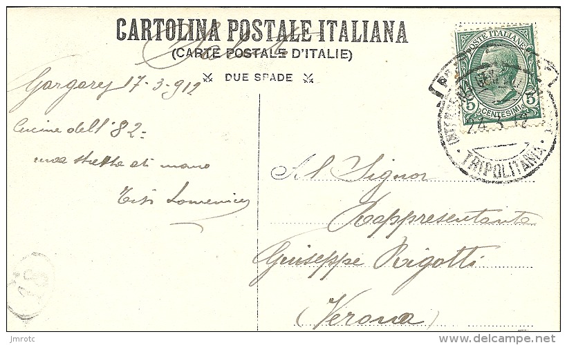 CPA , Tripolitaine , Guerre Italo-turque 1911.12,  Poste Militaire , Intendance Gale 24.3.12 (185/186) - Libya