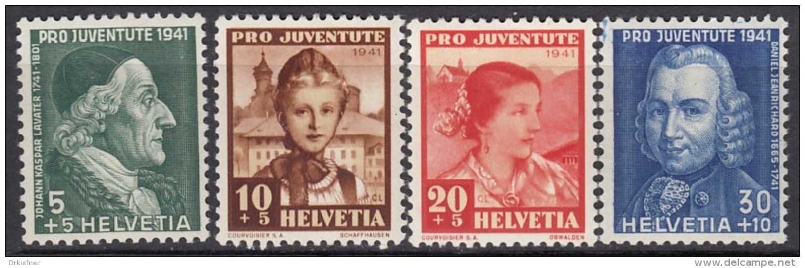 SCHWEIZ 399-402, Postfrisch **, "Pro Juventute" 1941, Johann Kaspar Lavater, Frauentrachten - Ungebraucht