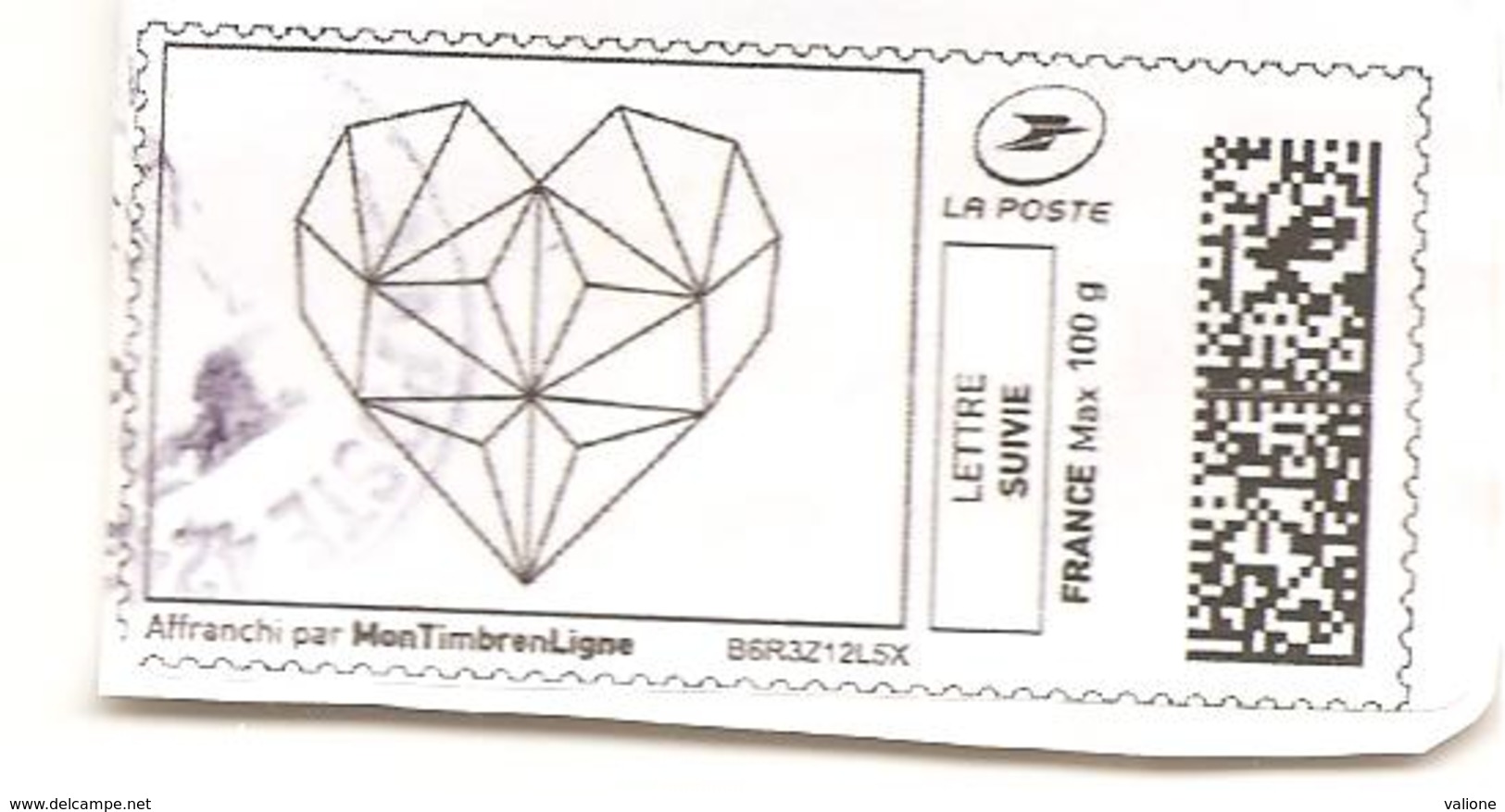 Vignette Mon Timbre En Ligne Lettre Suivie 100 G Origami Coeur 2017 - Unclassified