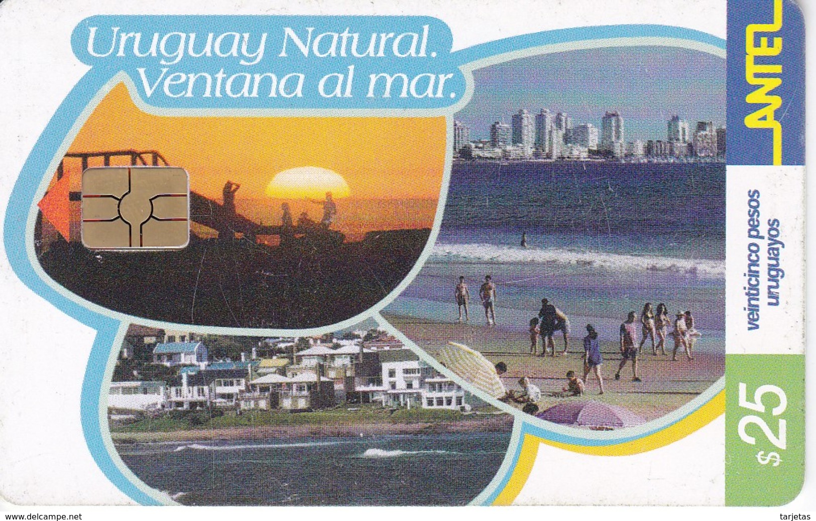 Nº 268 TARJETA DE URUGUAY NATURAL VENTANA AL MAR (CHIP G5 ROJO) - Uruguay