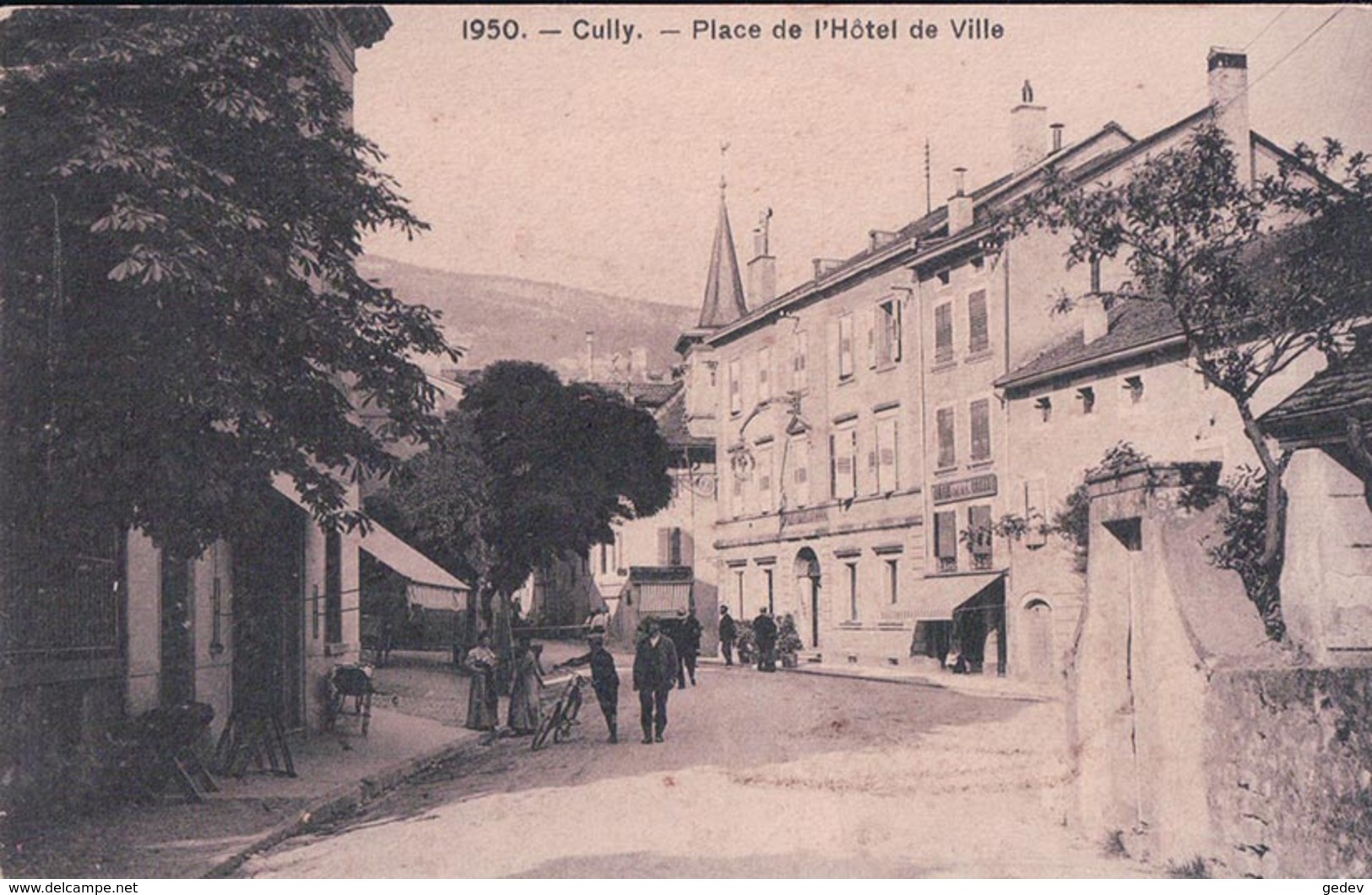 Cully Place De L'Hôtel De Ville (1950) Pli D'angle - Cully