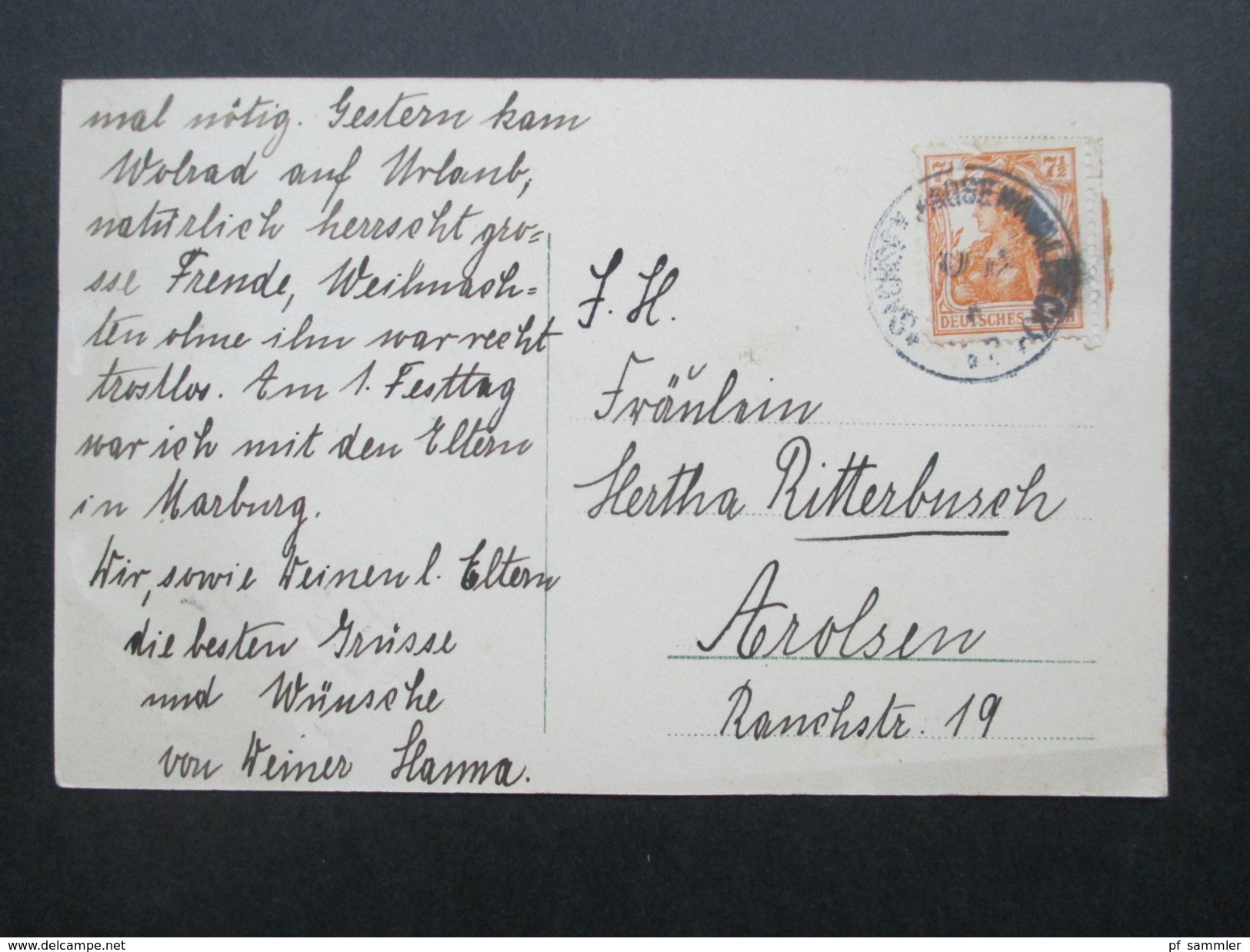 AK 1. WK 1916 Reichskriegsflagge Sachsenhausen. Feldpostkarte Frankiert Mit Germania! - Ausrüstung