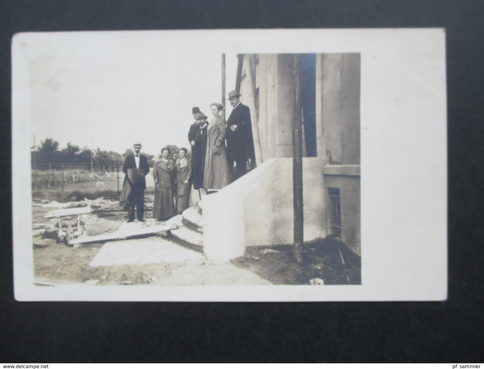 AK / Echtfoto 1914 Schlebusch / Leverkusen. Hausbau. Familie. Mehrgenerationenhaus?! - Leverkusen