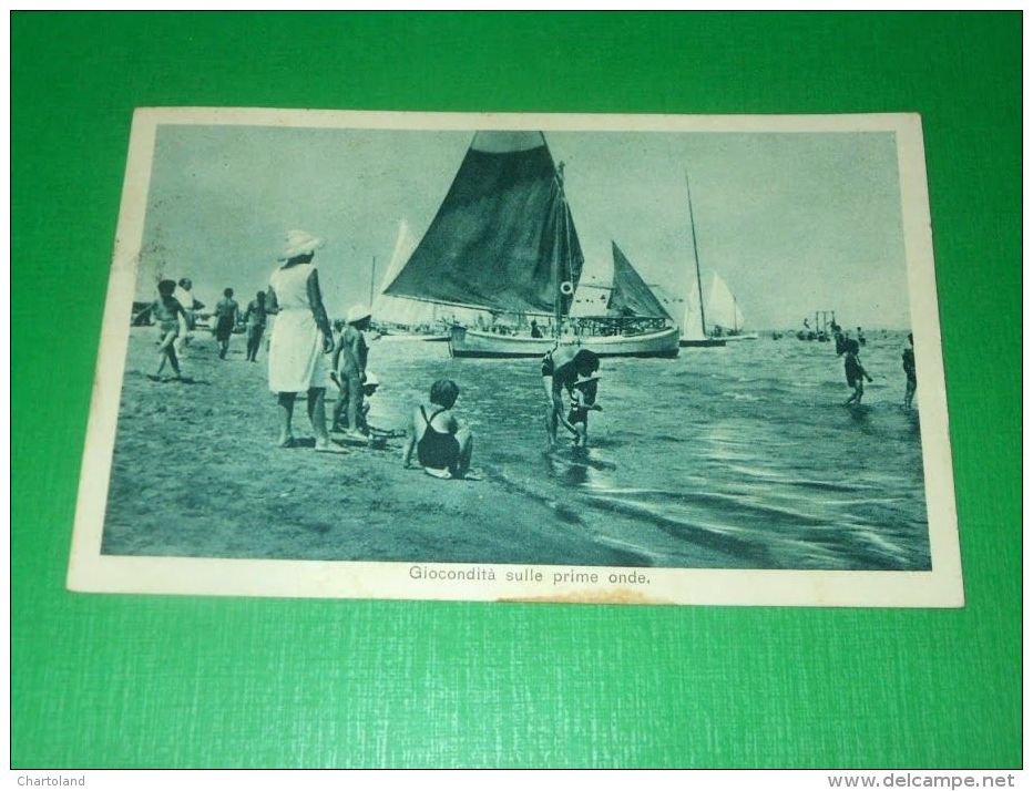 Cartolina Riccione - Giocondità Sulle Prime Onde 1931 - Rimini