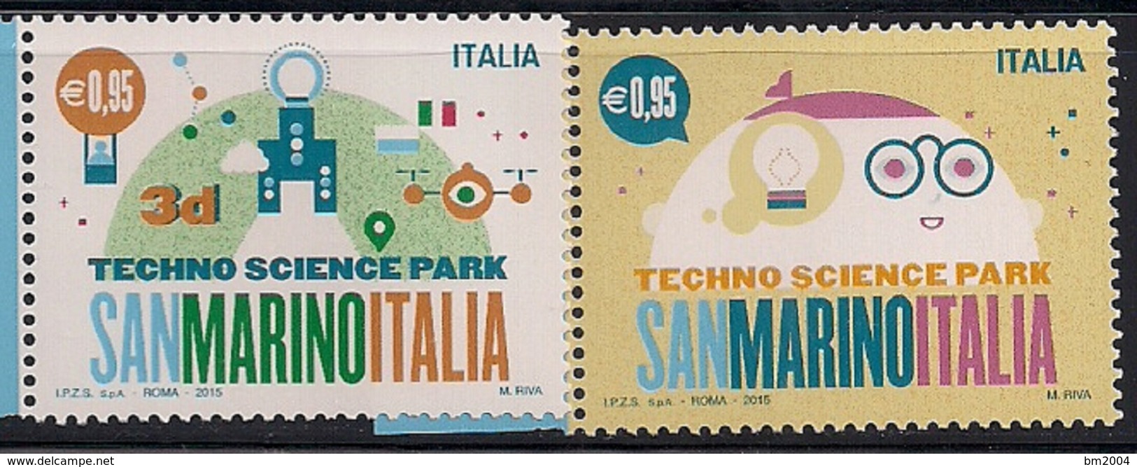 2015 Italien Mi. 3854-5**MNH    Wissenschafts- Und Technologiepark San Marino - Italia - 2011-20: Neufs