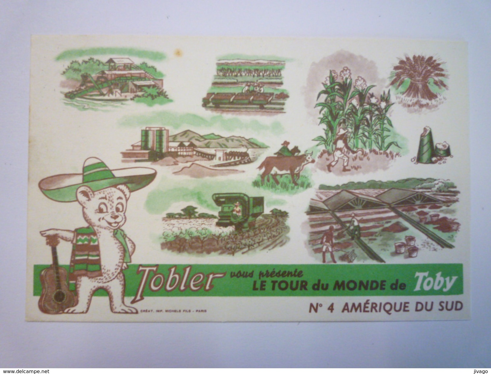 IMAGE  PUB  " CHOCOLAT  TOBLER "  N°4  Amérique Du Sud    - Schokolade