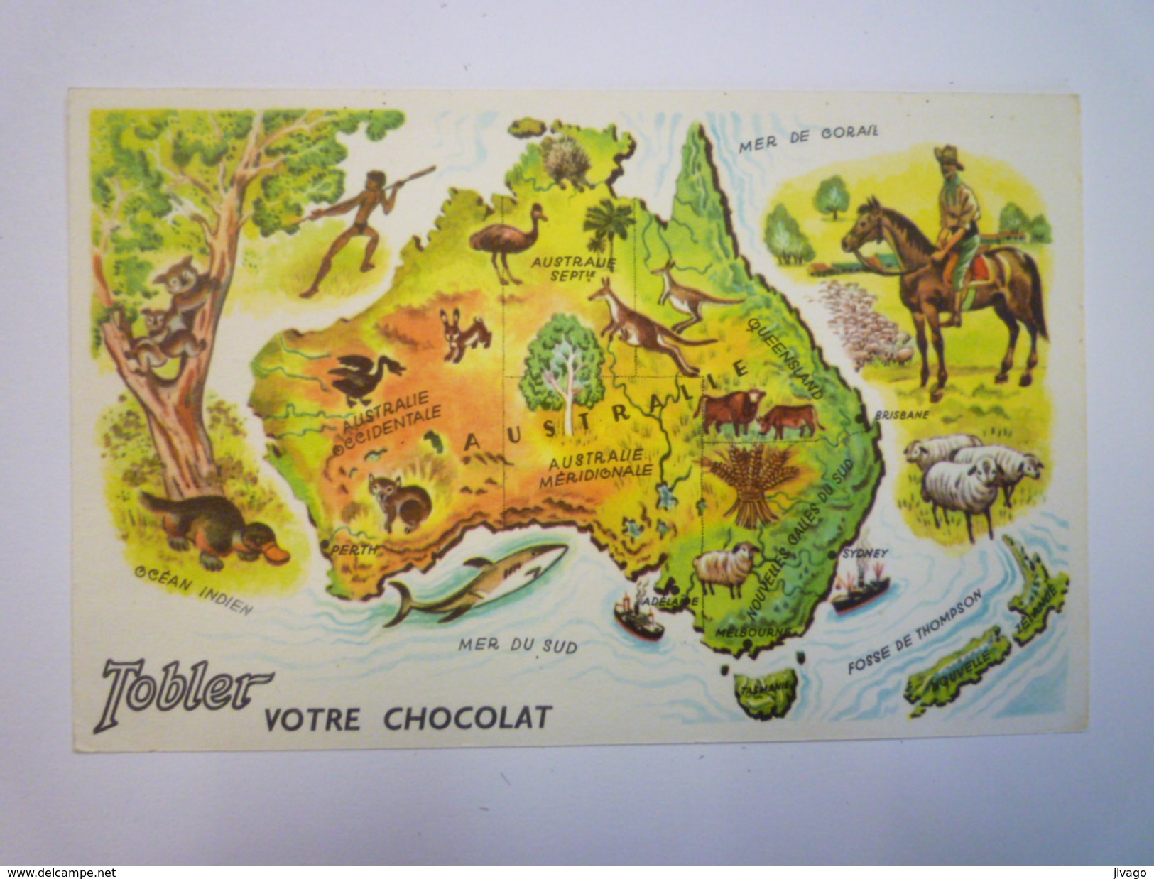 IMAGE  PUB  " CHOCOLAT  TOBLER "  N°10  Australie    - Chocolat