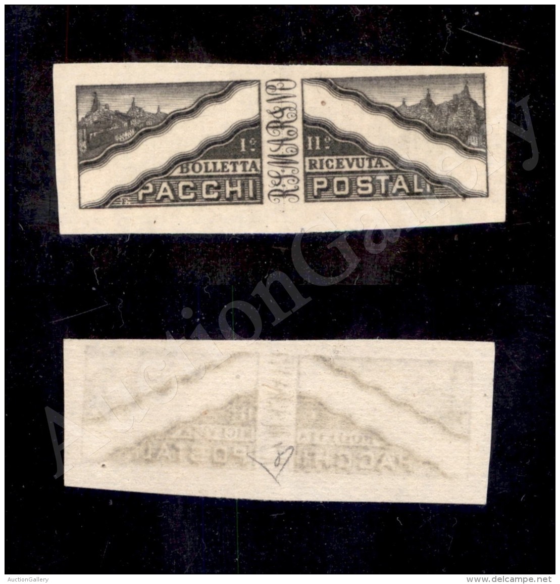 1928 - Pacchi Postali - Prova In Nero Della Cornice - Non Dentellata Nuova Senza Gomma - Cert. Diena - Other & Unclassified