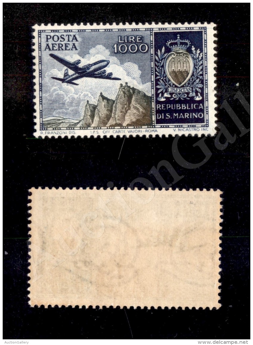 1954 - 1000 Lire Aereo (112 - Aerea) Nuovo Con Gomma Integra (175) - Autres & Non Classés