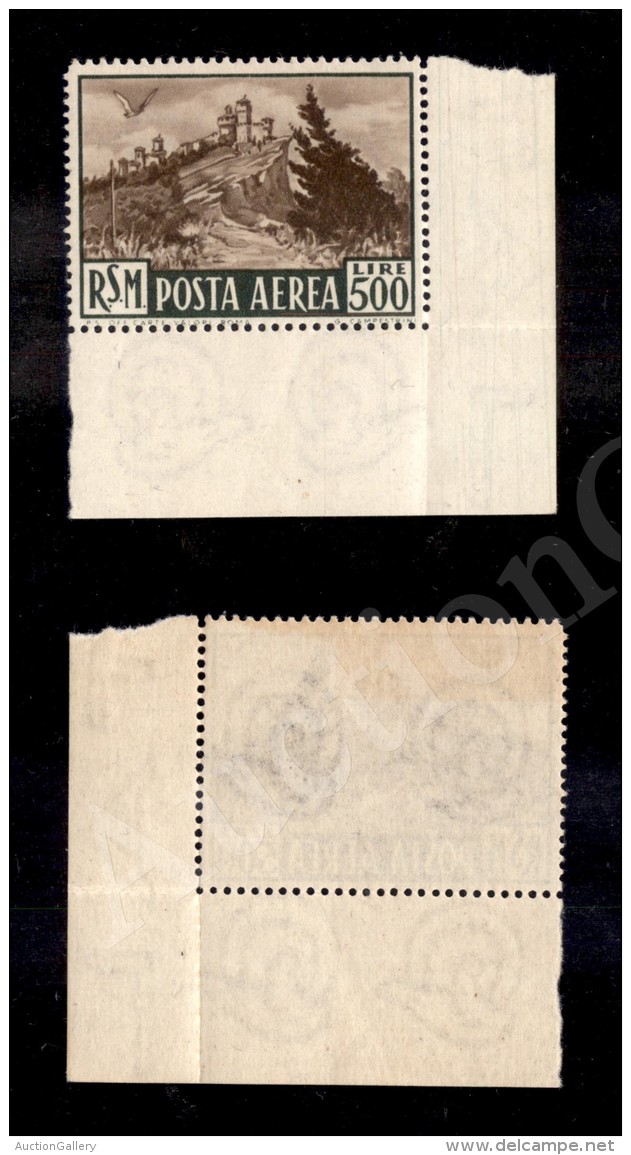 1951 - 500 Lire Veduta (97 - Aerea) Angolo Di Foglio Nuovo Con Gomma Integra (300) - Autres & Non Classés