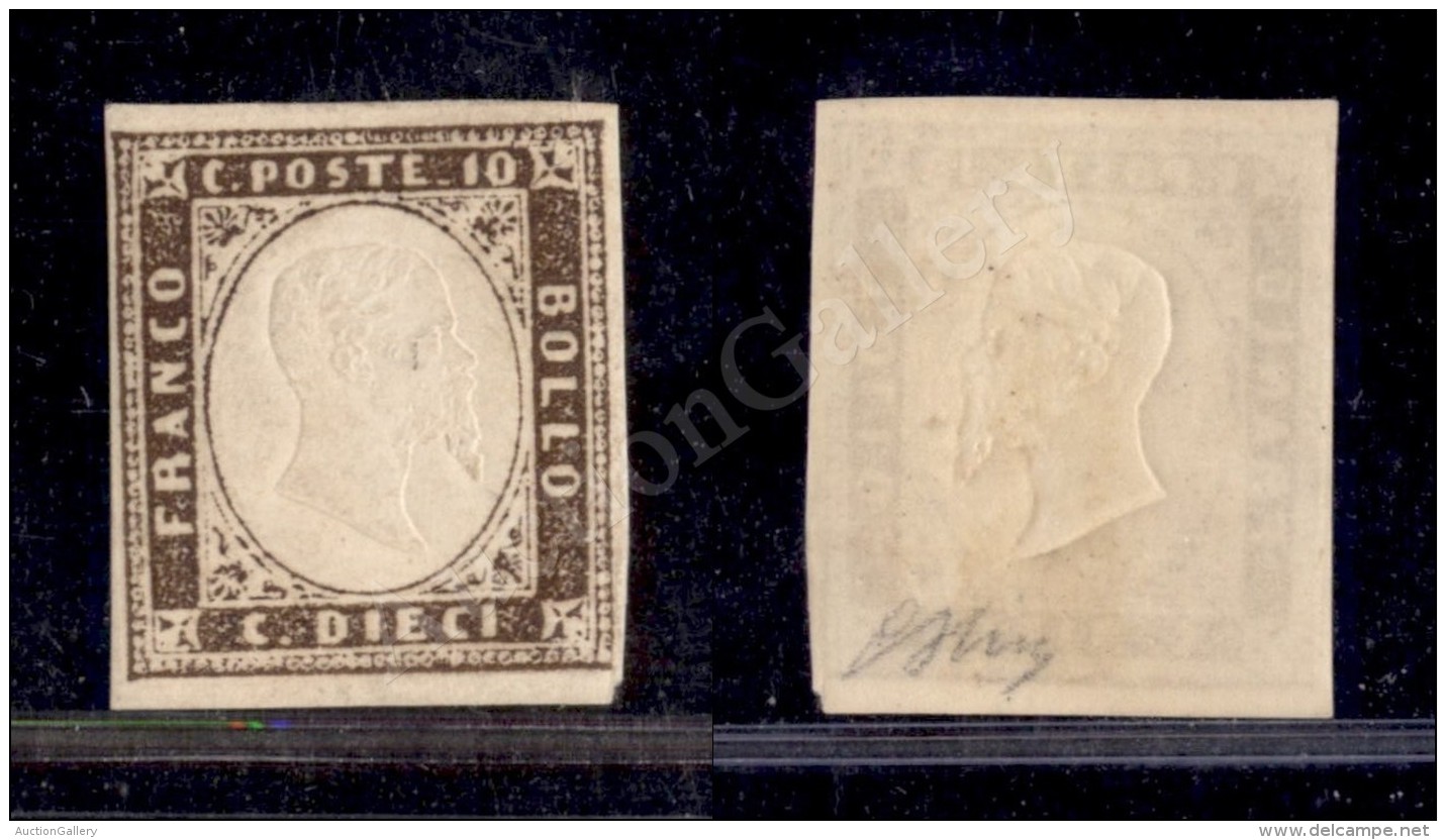 1858 - 10 Cent Terra D&rsquo;ombra (14) Nuovo Con Gomma - Molto Bello - Oliva (1.750) - Other & Unclassified