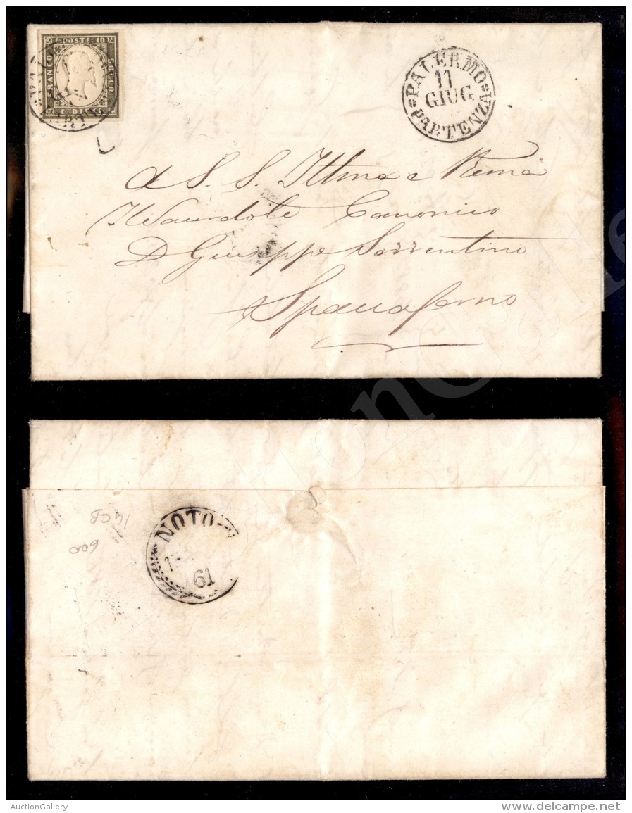 10 Cent Oliva Grigio Verdastro (14Caa) Su Lettera Da Palermo A Spaccaforno Del 11.6.61 (3.500) - Other & Unclassified