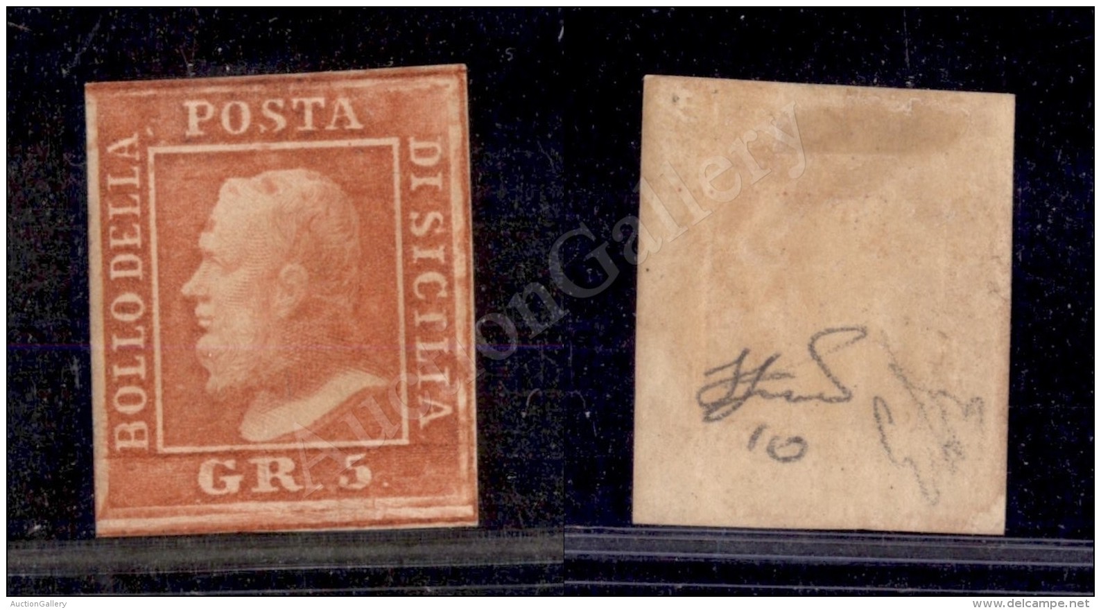 1859 - 5 Grana Vermiglio (10) Nuovo Con Gomma Originale - Molto Bello - Diena (1.500) - Andere & Zonder Classificatie