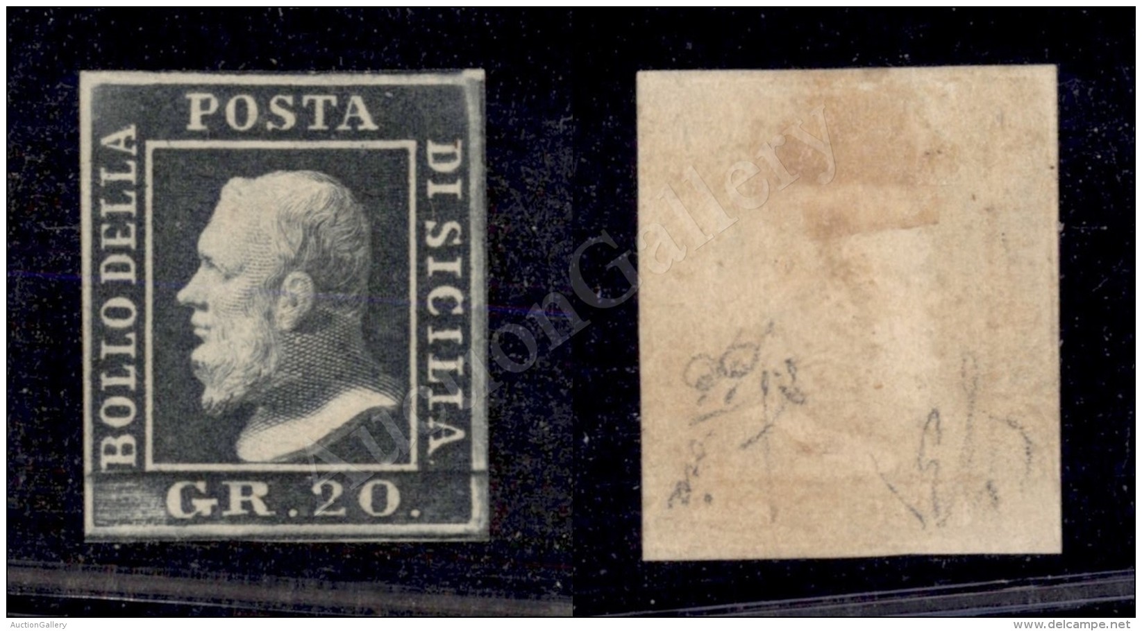 1859 - 20 Grana Grigio Ardesia (13) Nuovo Con Gomma Originale - Molto Bello - Fiecchi + Diena (1.650) - Other & Unclassified