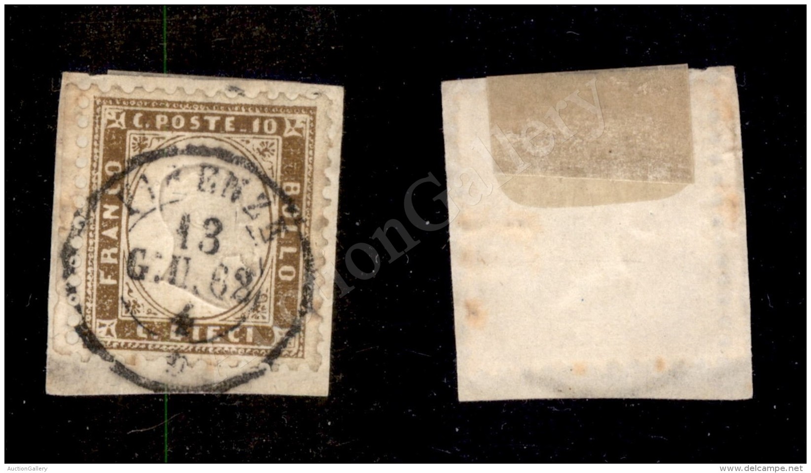 1862 - 10 Cent (1) Bordo Foglio Su Frammento - Ottima Centratura - Firenze 13.6.62 - Molto Bello (775+) - Autres & Non Classés