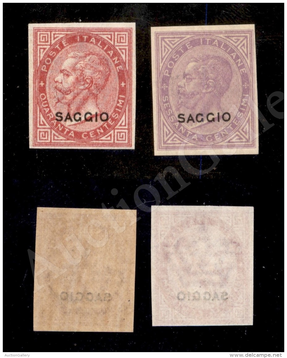 1863 - Saggi - 40 Cent (L20) + 60 Cent (L21) Non Dentellati - Nuovi Con Gomma Integra - Molto Belli - Other & Unclassified