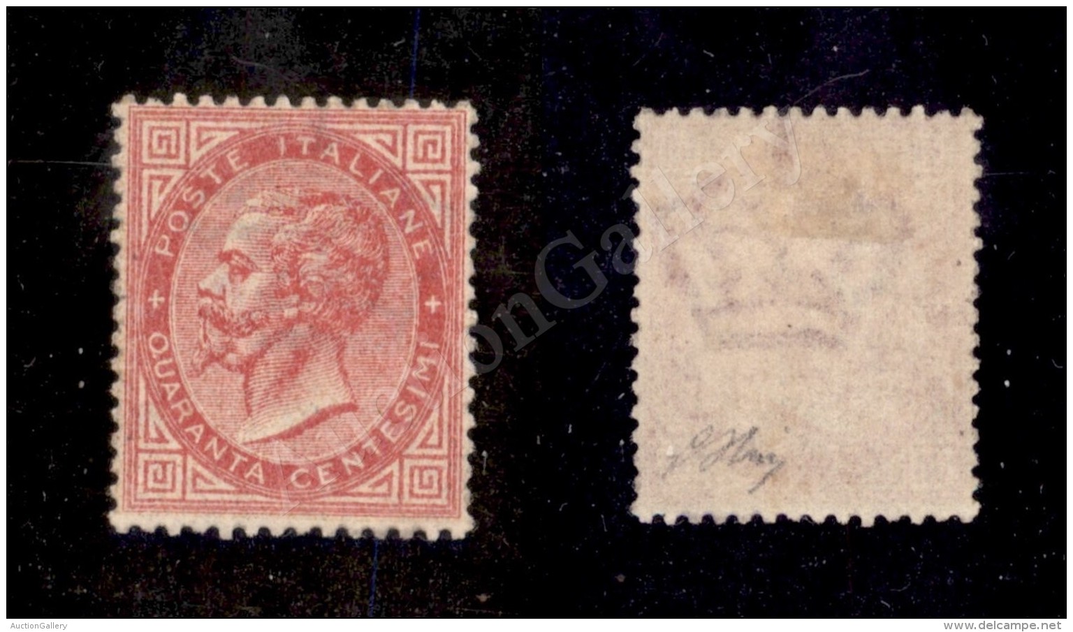 1863 - 40 Cent De La Rue (L20) Nuovo Con Gomma - Ottimamente Centrato - Molto Bello - Cert. Oliva (17.500) - Sonstige & Ohne Zuordnung