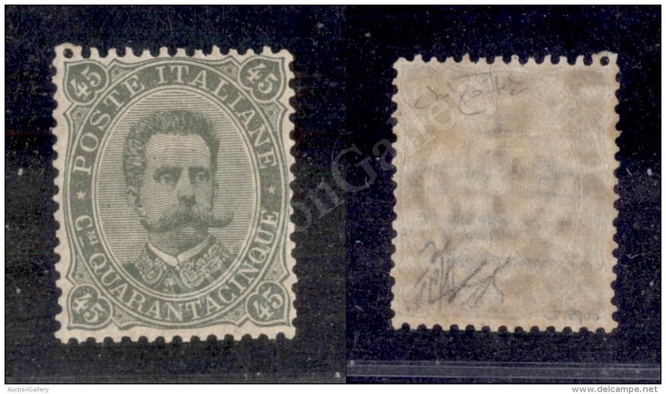 1889 - 45 Cent Umberto (46) Nuovo Con Gomma Integra - Ottimamente Centrato - Molto Bello - Diena + Cert. Raybaudi... - Autres & Non Classés