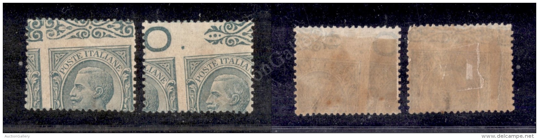 1906 - Dentellatura Ruotata - 5 Cent Leoni (81me) - Due Pezzi Con Spostamenti Diversi - Molto Belli (600+) - Other & Unclassified