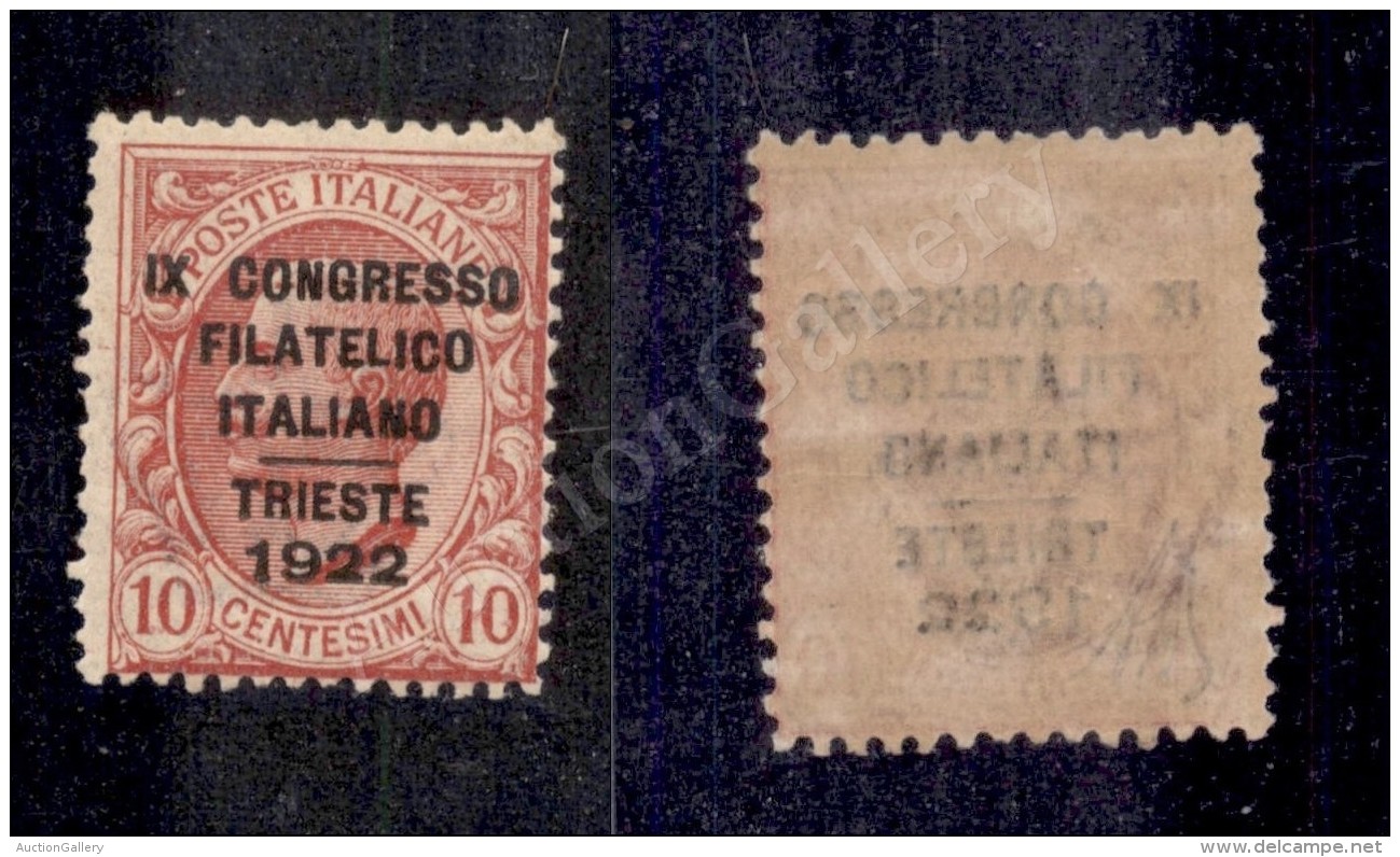 1922 - 10 Cent Congresso (123) Nuovo Con Gomma Integra - Diena (1.500) - Other & Unclassified