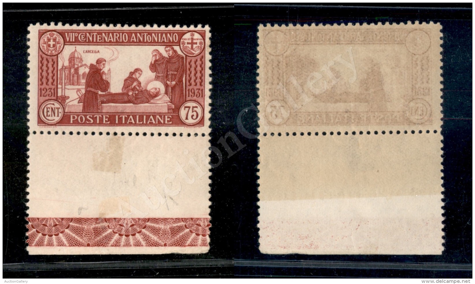 1931 - 75 Cent S. Antonio (299 - Dentellato 12) Bordo Foglio Con Fregi - Nuovo Con Gomma Integra - Molto Bello... - Other & Unclassified