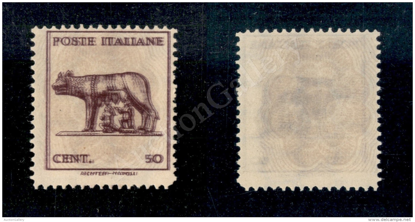 1943 - 50 Cent (515 C + H) Dent 10 1/2 X 10 3/4 - Stampa Recto Verso + Doppia Stampa Del Fondo Di Sicurezza - Other & Unclassified