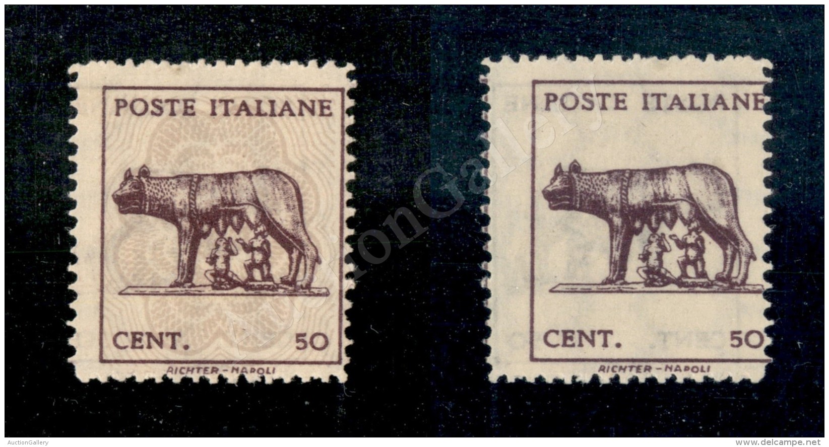 1943 - 50 Cent (515d) Stampa Recto Verso Con Retro Spostato (300) - Andere & Zonder Classificatie