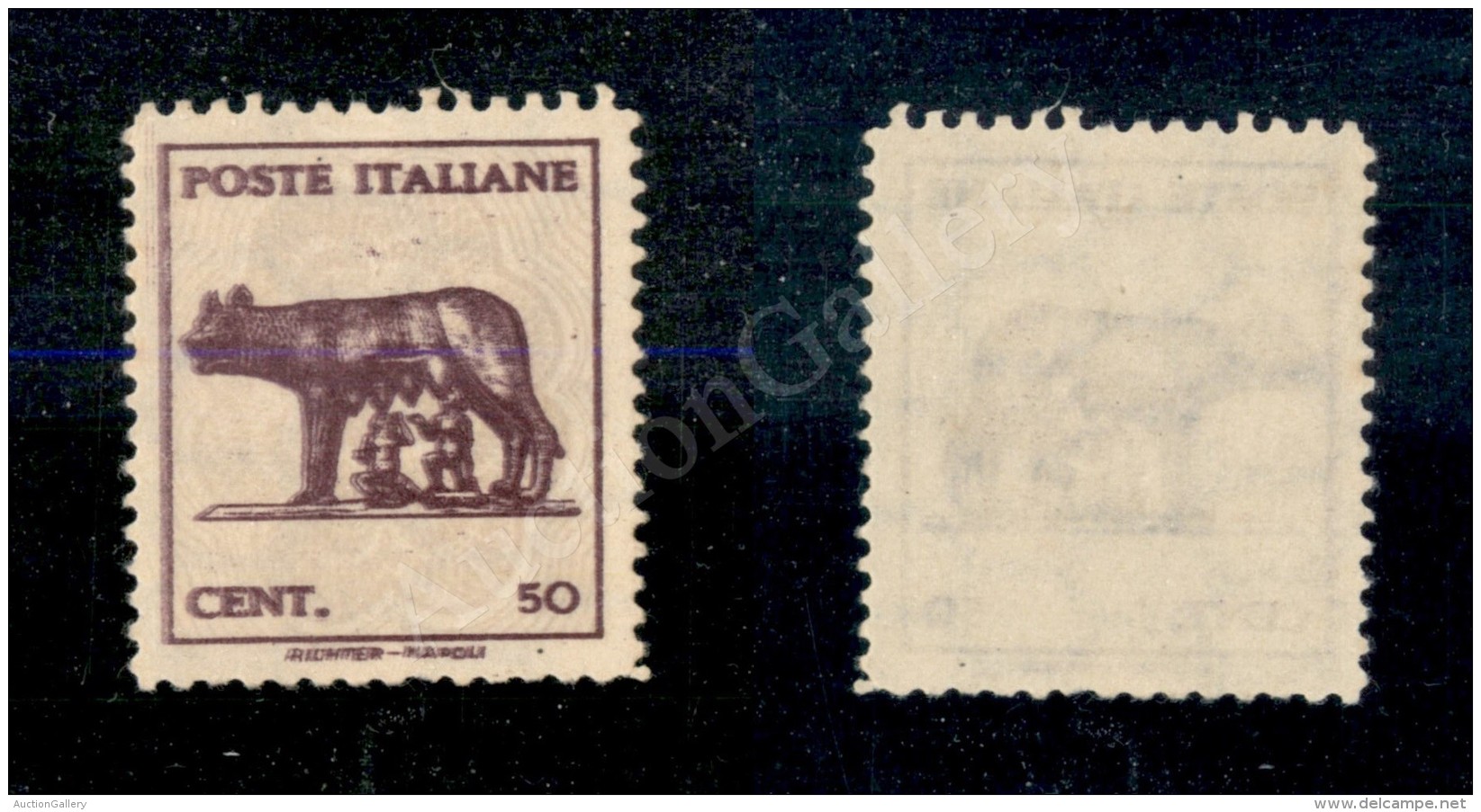 1943 - 50 Cent (515h) Dent 10 3/4 X 10 1/2 Con Doppia Stampa (150) - Autres & Non Classés