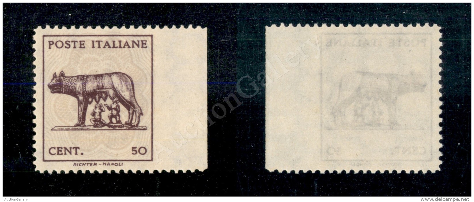 1943 - 50 Cent (515q) Non Dentellato A Destra (240) - Altri & Non Classificati