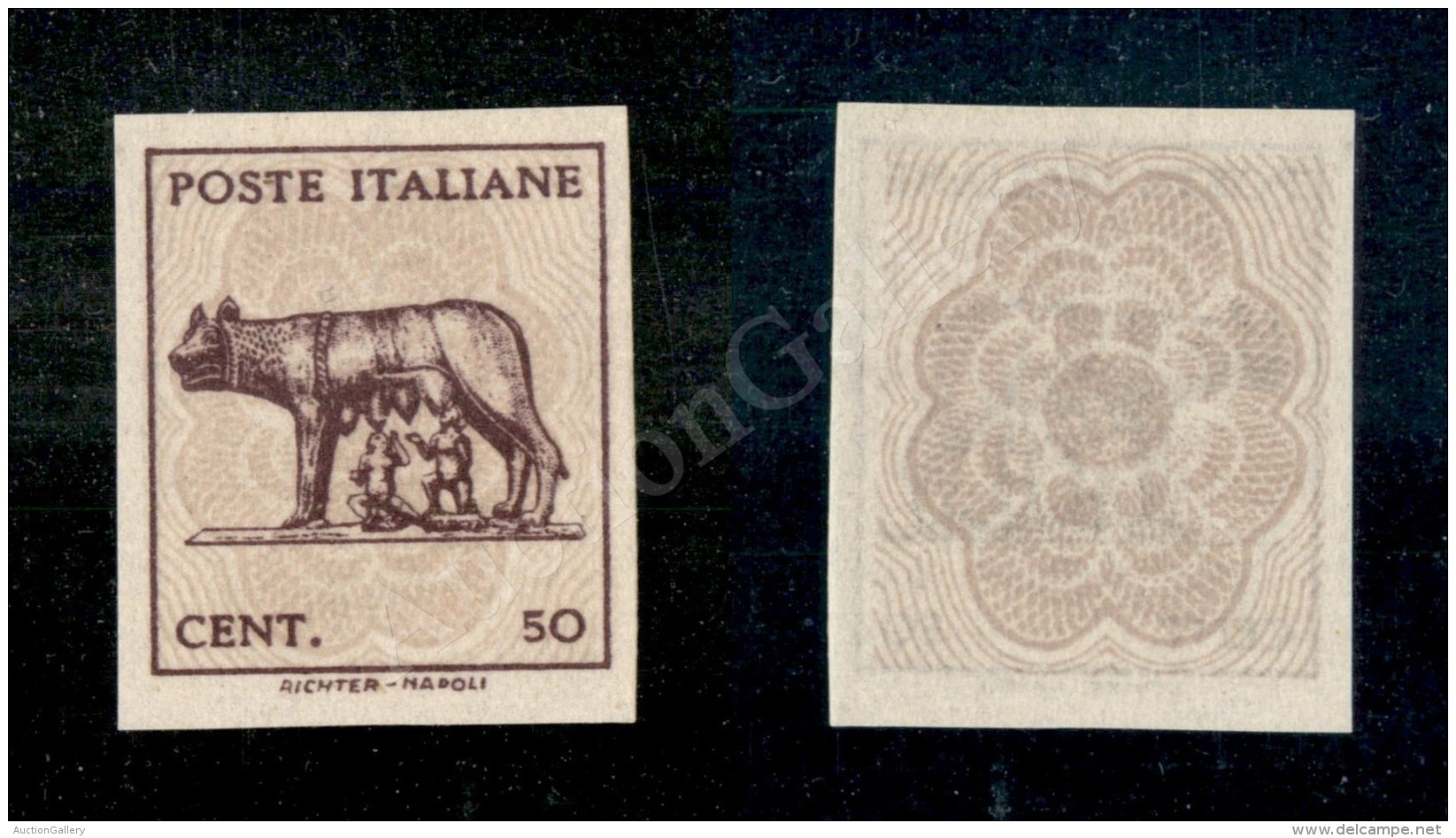 1944 - 50 Cent (515Ak) Non Dentellato Con La Stampa Recto Verso Del Fondo Di Sicurezza (150) - Andere & Zonder Classificatie