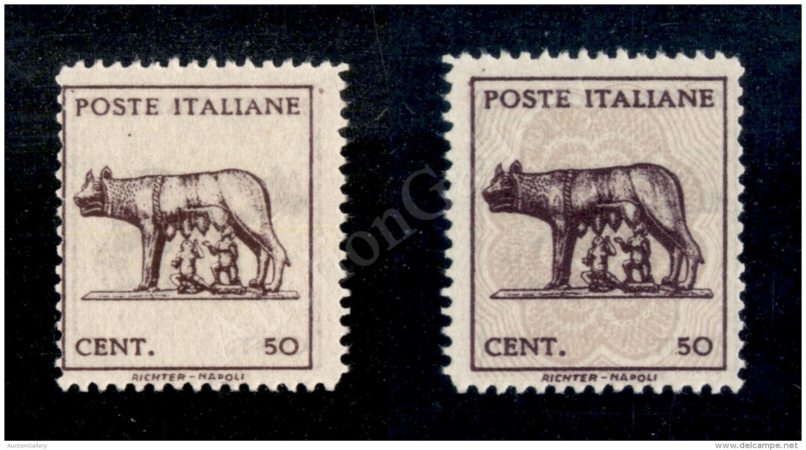 1944 - 50 Cent (515Al) Con Stampa Recto Verso Senza Fondo Di Sicurezza (130) - Andere & Zonder Classificatie