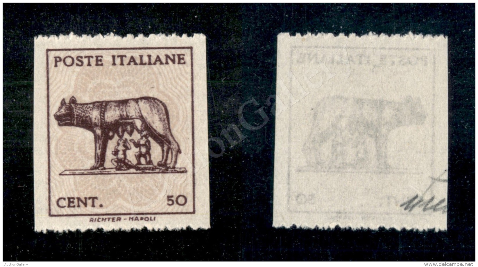 1944 - 50 Cent (515Aw) Non Dentellato In Verticale (80) - Other & Unclassified