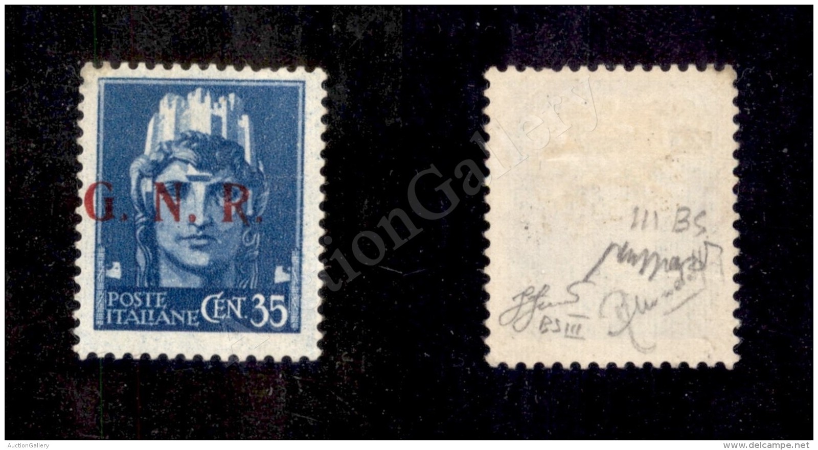 1943 - GNR Brescia - 35 Cent (476/IIIaa - Terzo Tipo - Variet&agrave; E) Con Soprastampa Spostata E Punto Piccolo... - Autres & Non Classés