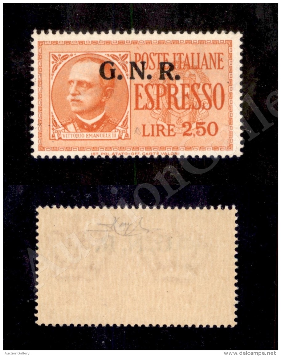 1944 - GNR Verona - 2,50 Lire (20 - Espressi) Nuovo On Gomma Integra - Soprastampa Spostata In Alto + R Con Punto... - Otros & Sin Clasificación