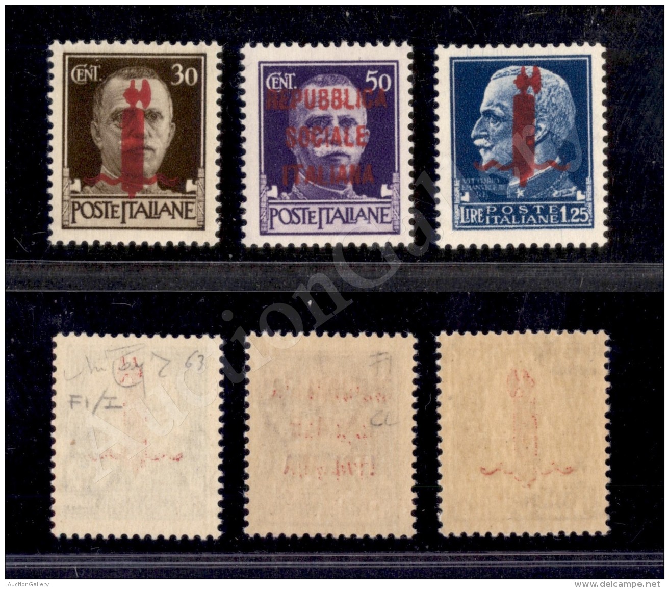 1944 - Firenze - Soprastampe Carminio Lilla (492/I + 493/I + 495/I) - Serie Completa - 3 Valori Nuovi Con Gomma... - Autres & Non Classés