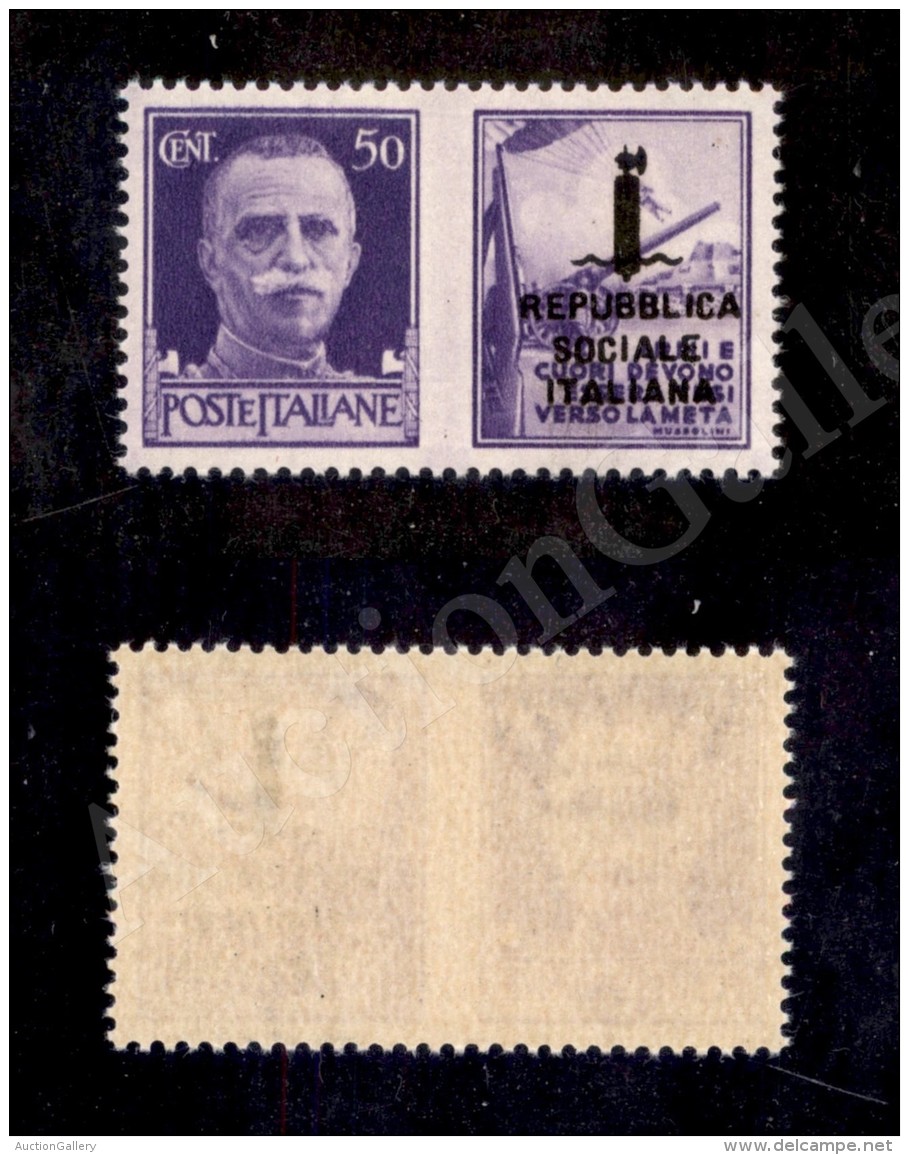 1944 - 50 Cent Esercito (34C - Propaganda) Con Soprastampa K Sulla Vignetta - Nuovo Con Gomma Integra (650) - Other & Unclassified