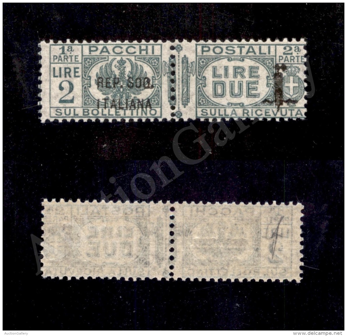 1944 - 2 Lire (43a - Pacchi Postali) Con Soprastampa Corta - Nuovo Con Gomma Integra (3.000) - Other & Unclassified