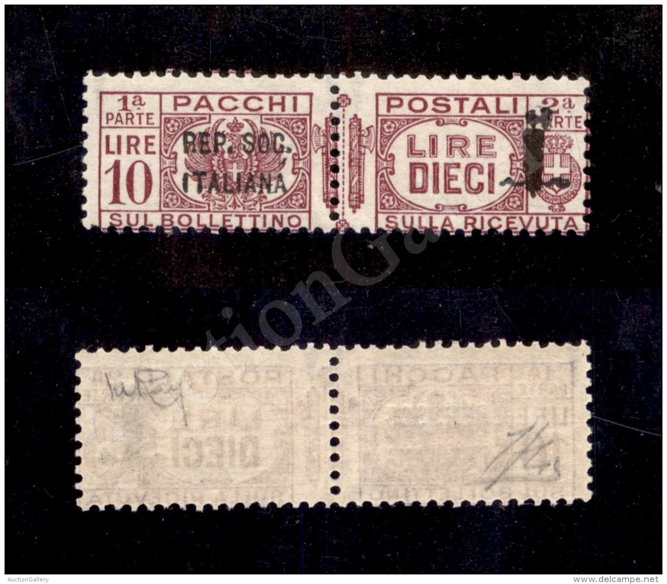 1944 - 10 Lire (46a - Pacchi Postali) Con Soprastampa Corta - Nuovo Con Gomma Integra (1.500) - Andere & Zonder Classificatie