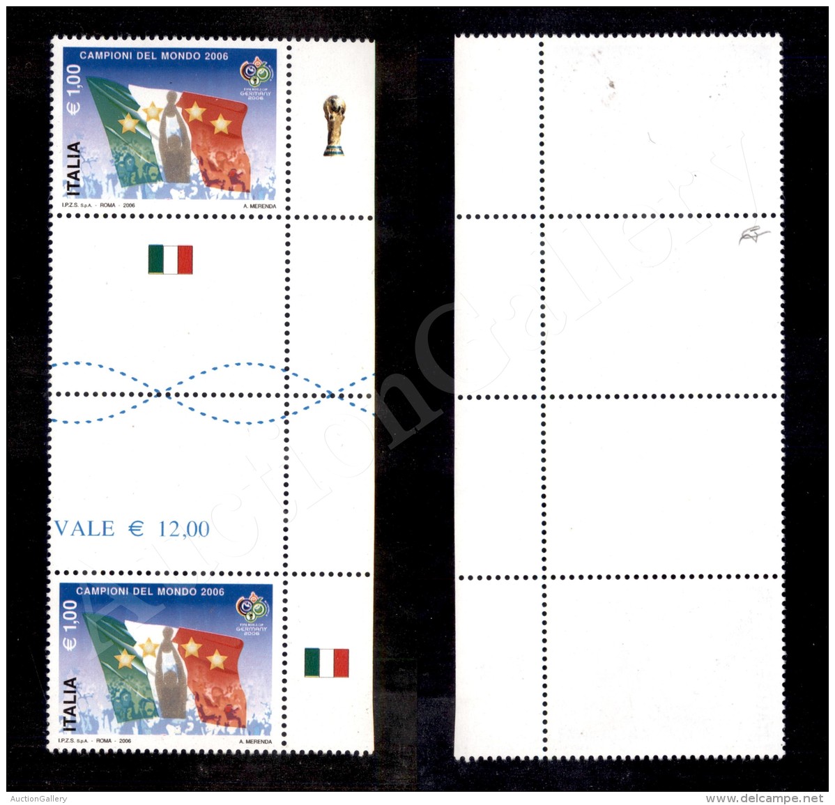 2006 - Mondiali Di Calcio - Coppia Verticale Del 1 Euro (18 Minifogli) Con Interspazio Al Centro Nuova Con Gomma... - Autres & Non Classés