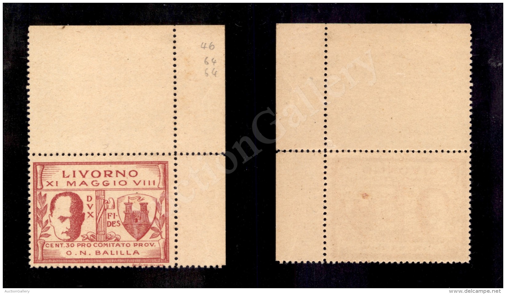 1930 - 30 Cent (1) Angolo Di Foglio (pos. 5) Nuovo Con Gomma Integra (375+) - Other & Unclassified